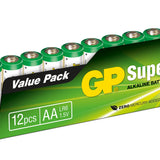 GP Super Alkaline AA-paristot, 15A/LR6, 12 kpl pakkaus