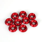 Upotettu alumiinialuslevy 6x18mm, punainen, 10-pakkaus