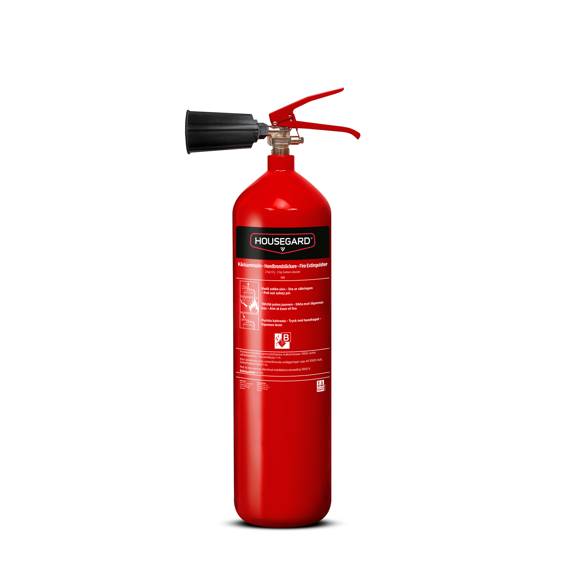 Palosammutin Housegard 2 kg hiilidioksidia, punainen, K2